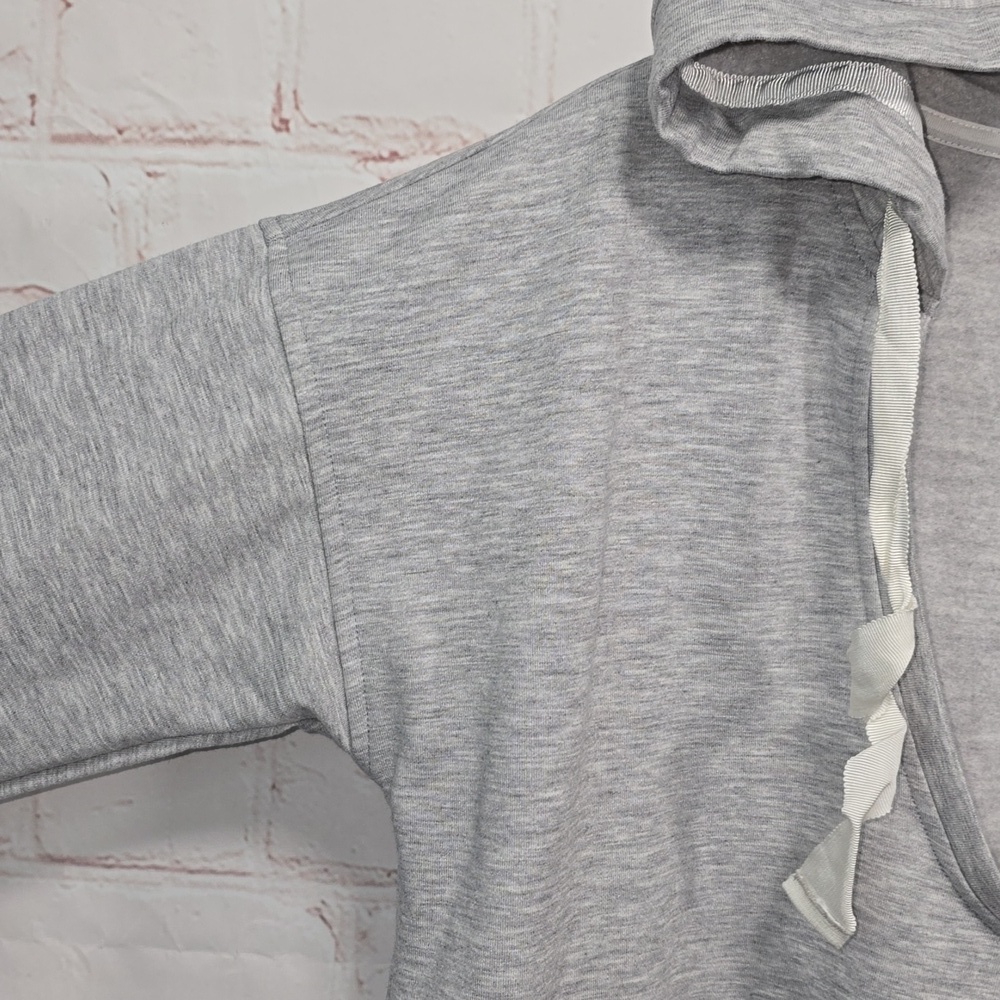 Victorias Secret Victoria Sport Deep VNeck Gray Sweatshirt Hoodie Women Size S/M - Picture 4 of 12